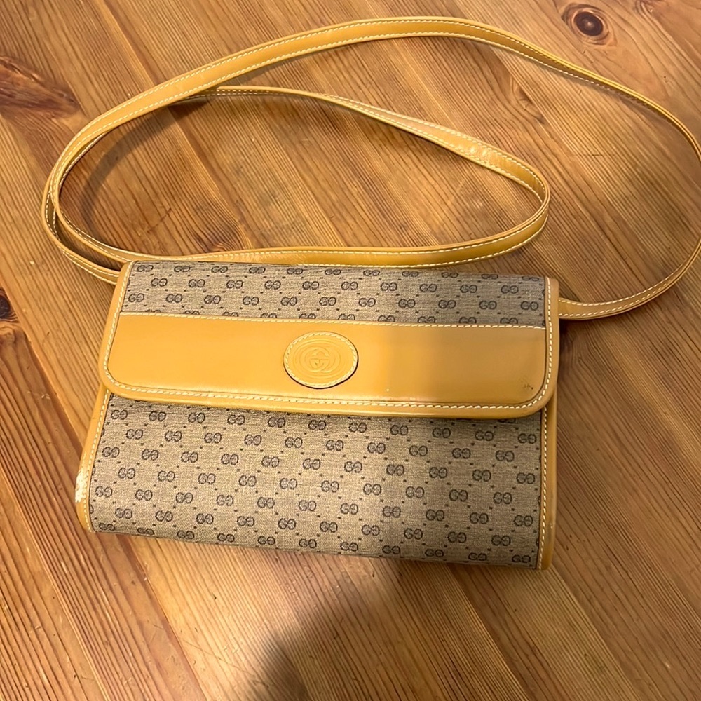 GUCCI Micro GG Logos 2Way Shoulder Clutch Bag PVC Leather